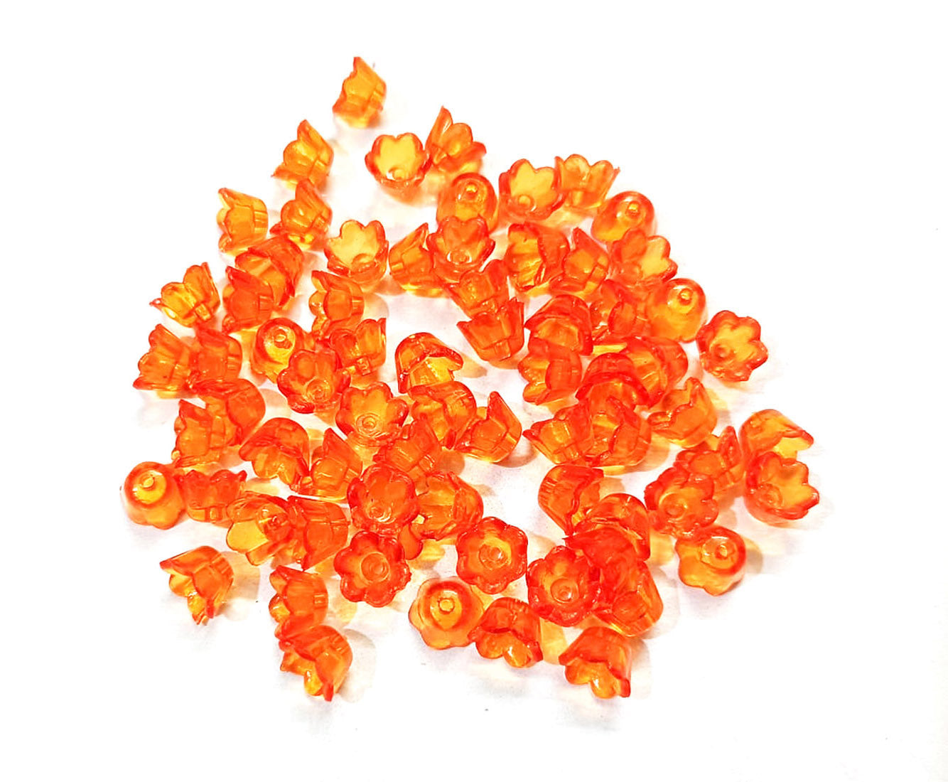 Orange Color Acrylic Floral Beads