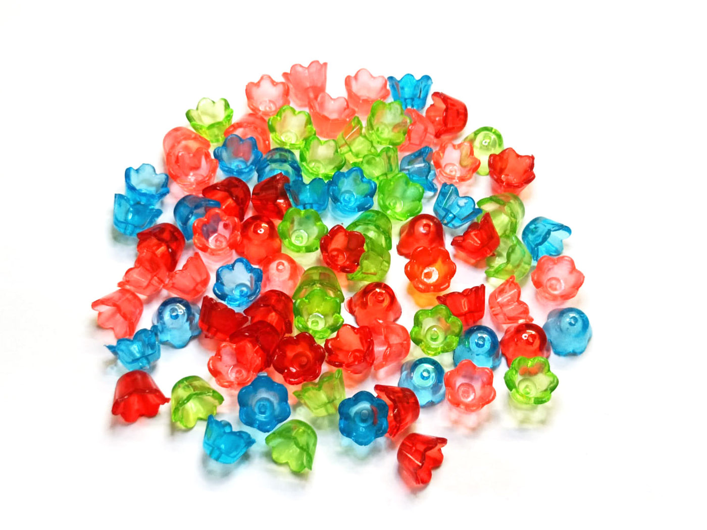 Multicolor Acrylic Flower Beads