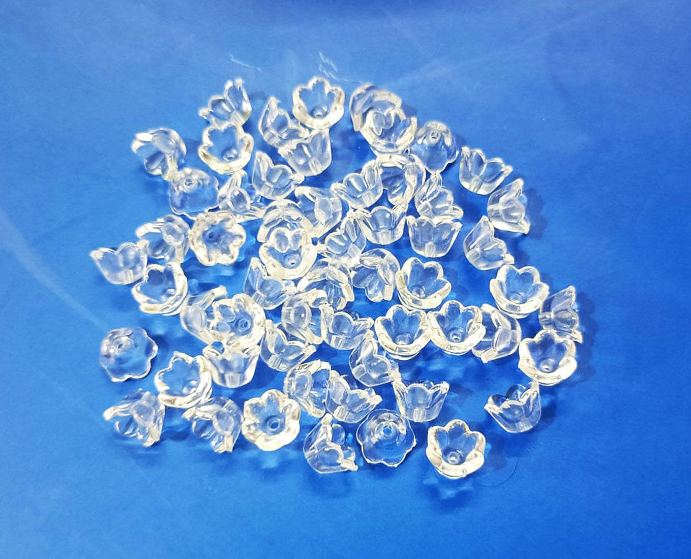 Transparent Floral Acrylic Beads