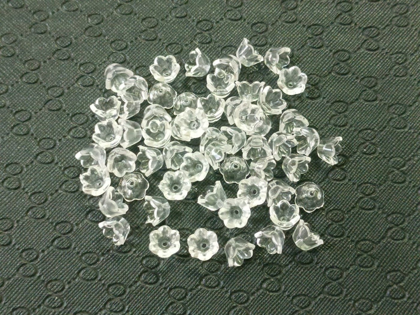 Transparent Floral Acrylic Beads
