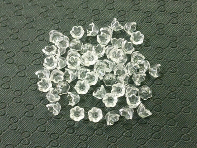 Transparent Floral Acrylic Beads