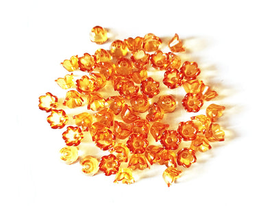 Honey Brown Transparent Floral Acrylic Beads