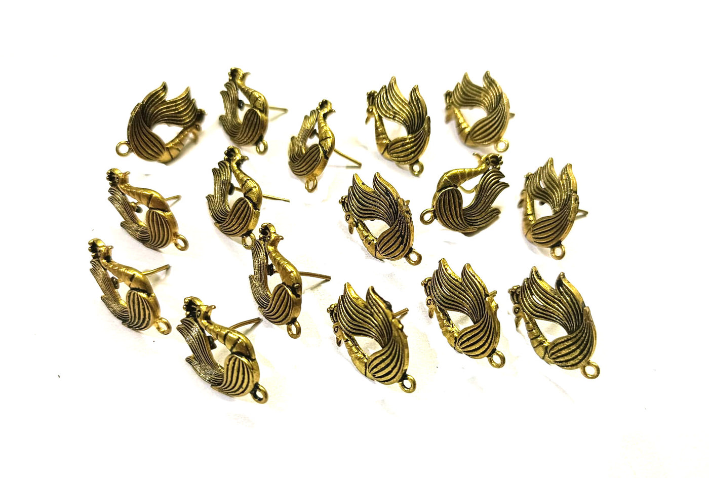 Antique Peacock Designer Studs