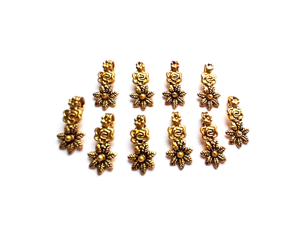 Golden Kolhapuri Floral Charms