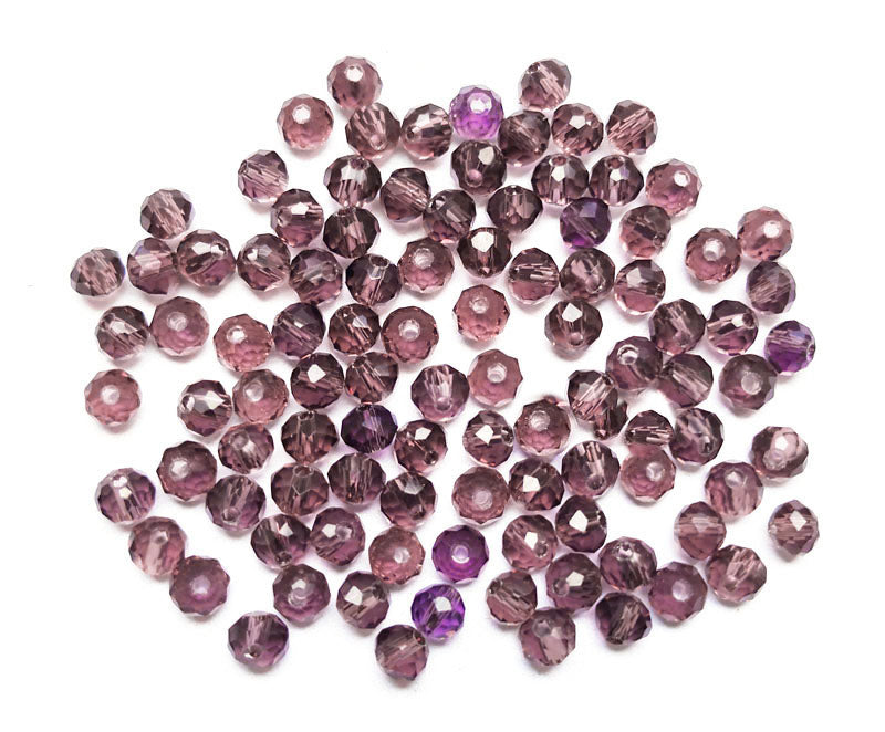 Pink Purple Faceted Crystal Rondelle beads (Wholesale