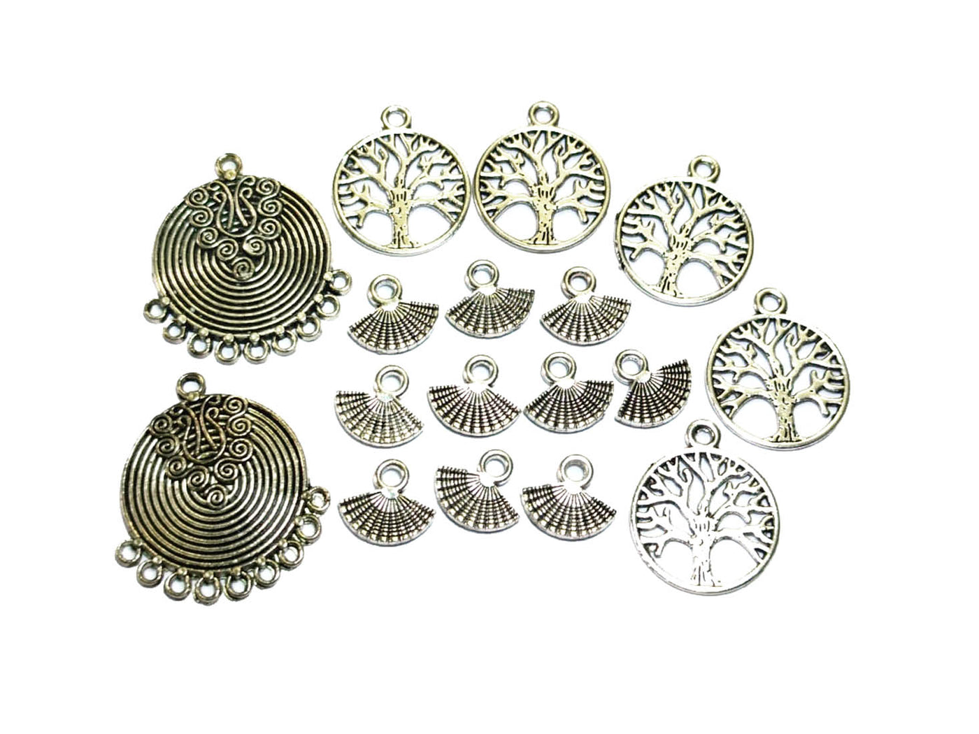 Silver German Silver Pendant & Charms Combo