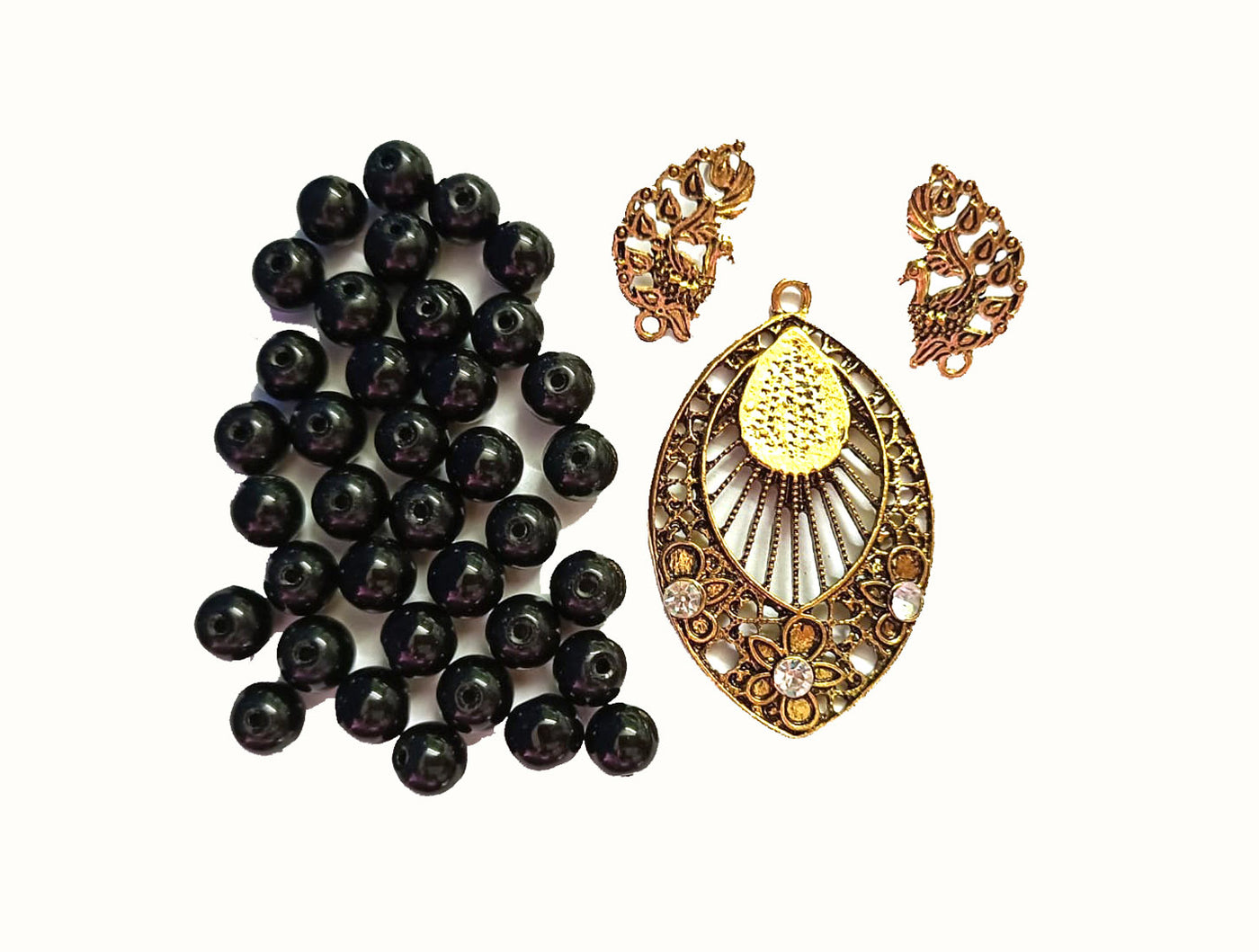 Golden & Black Assorted Pendant and Beads Combo