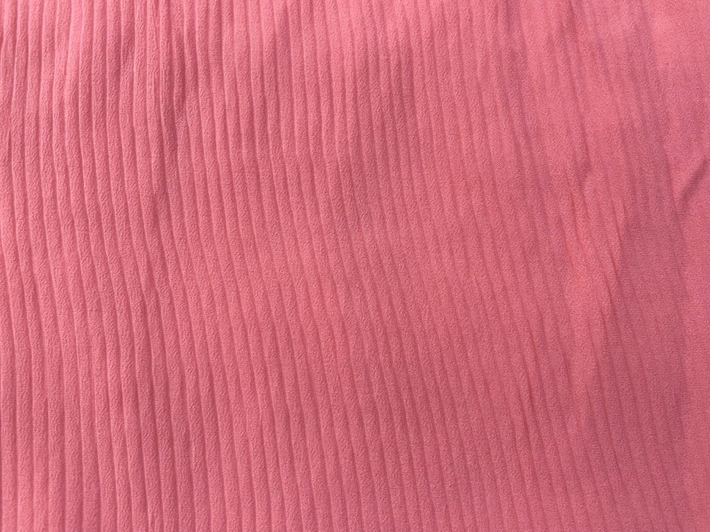 Pink Plain Pleated Georgette Fabric