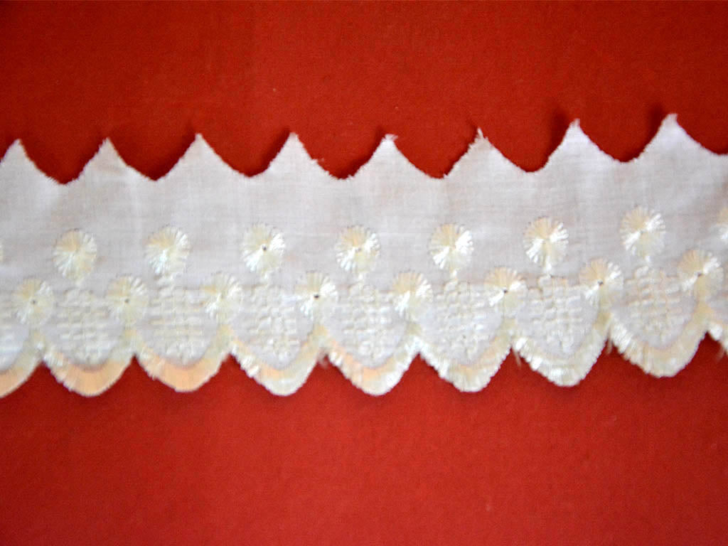 White Dyeable Pattern 95 Cotton Fabric Lace