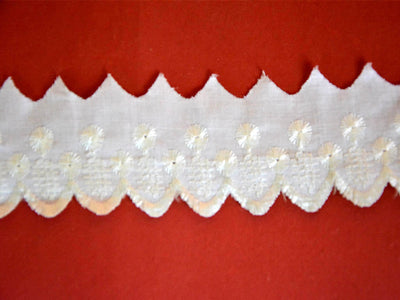 White Dyeable Pattern 95 Cotton Fabric Lace