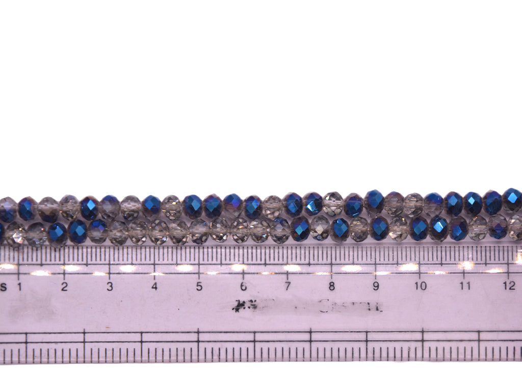 Blue Silver Double Tone Crystal Beads