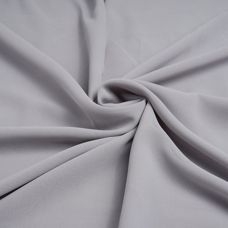 Grey Plain Faux Georgette Fabric