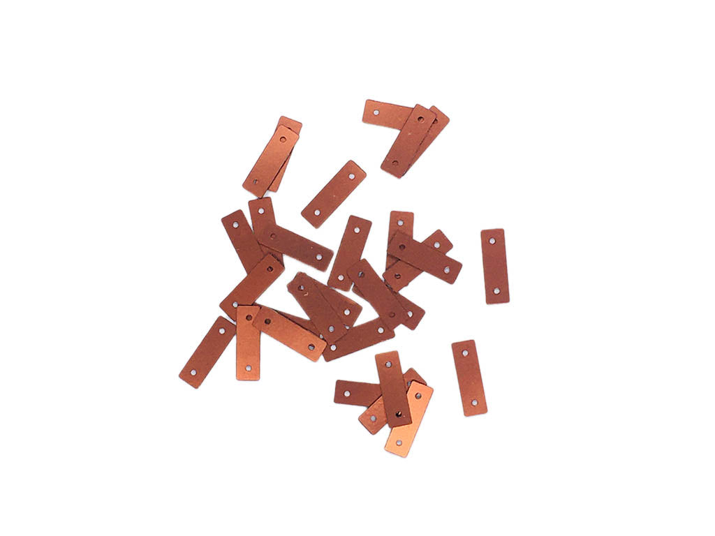 Copper Rectangular 2 Hole Plastic Sequins