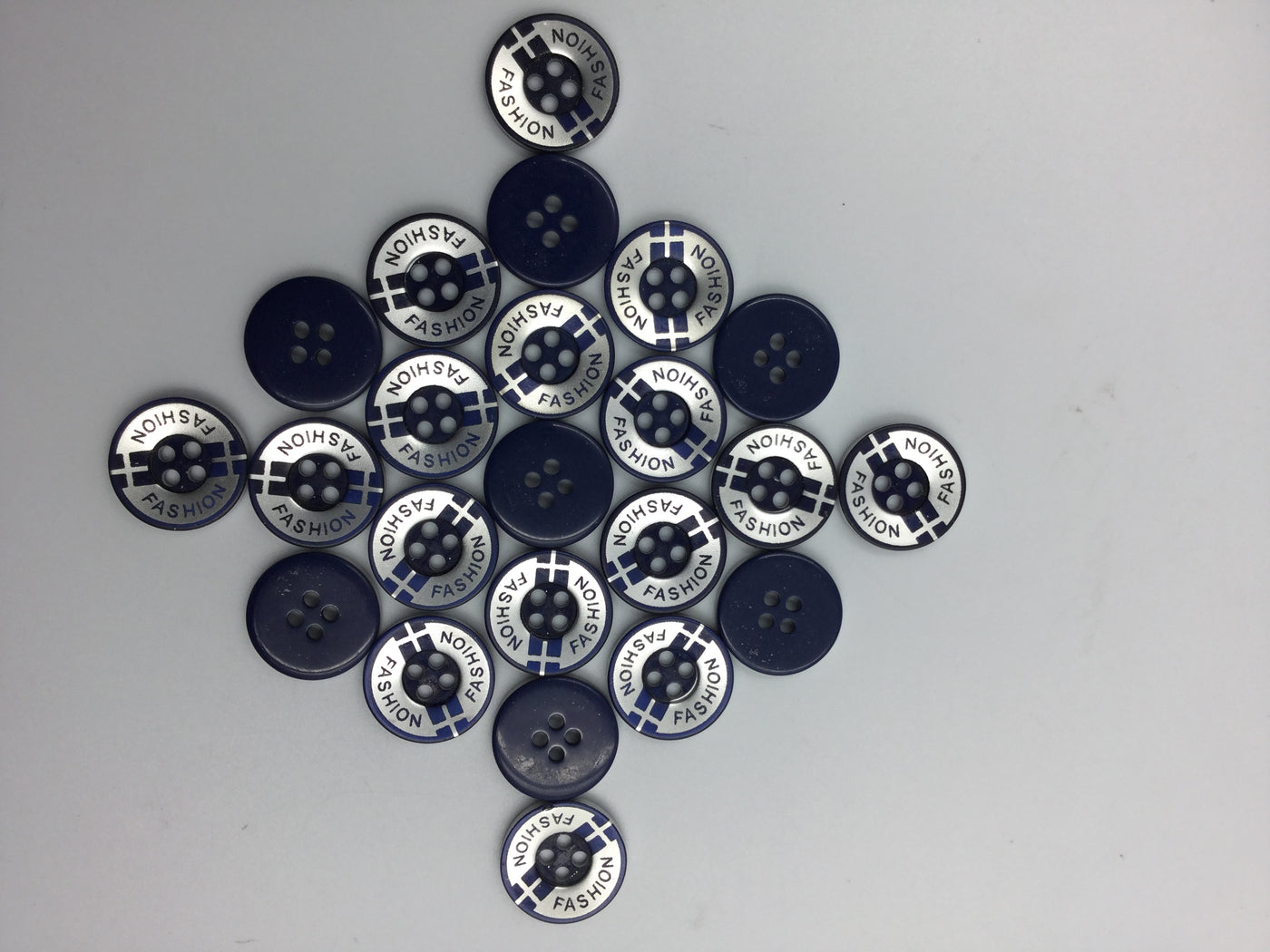 Navy Blue and Silver Four Hole Polyester Shining Shirt Buttons 26L