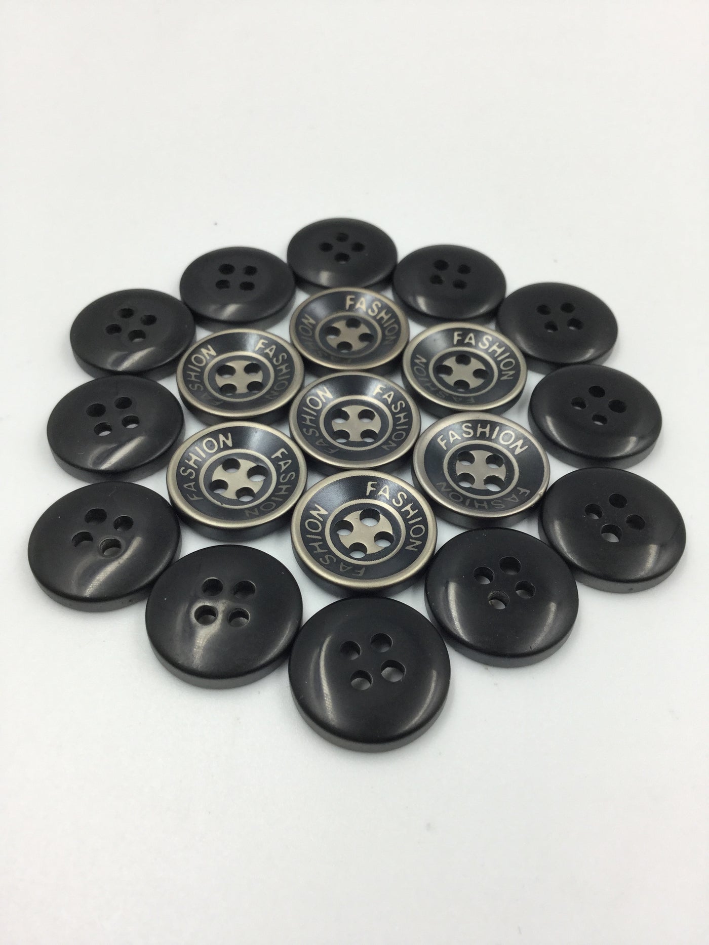 Black 4 Hole Plastic Button