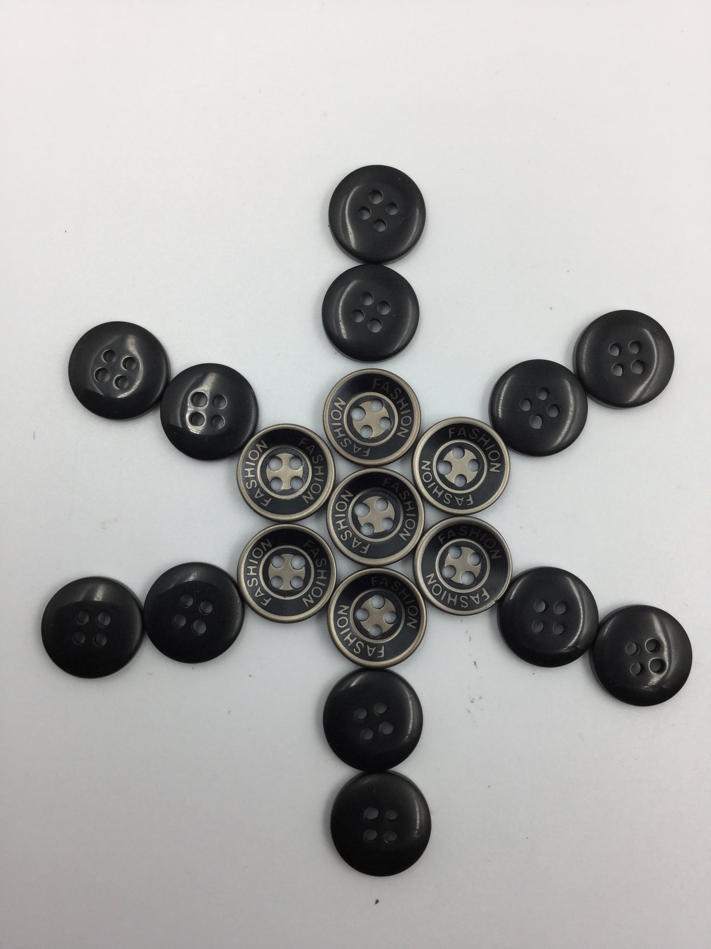 Black 4 Hole Plastic Button