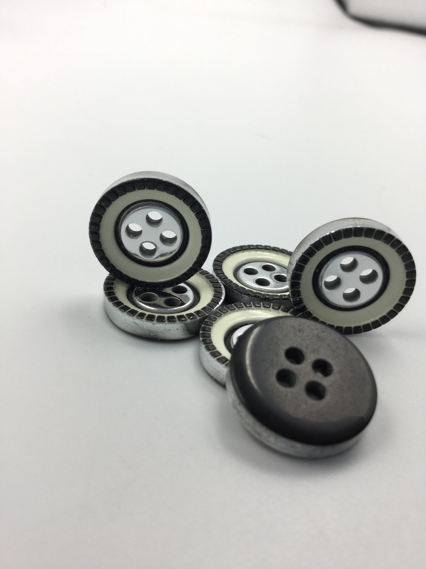 White and Black 4 Hole Shirt Buttons