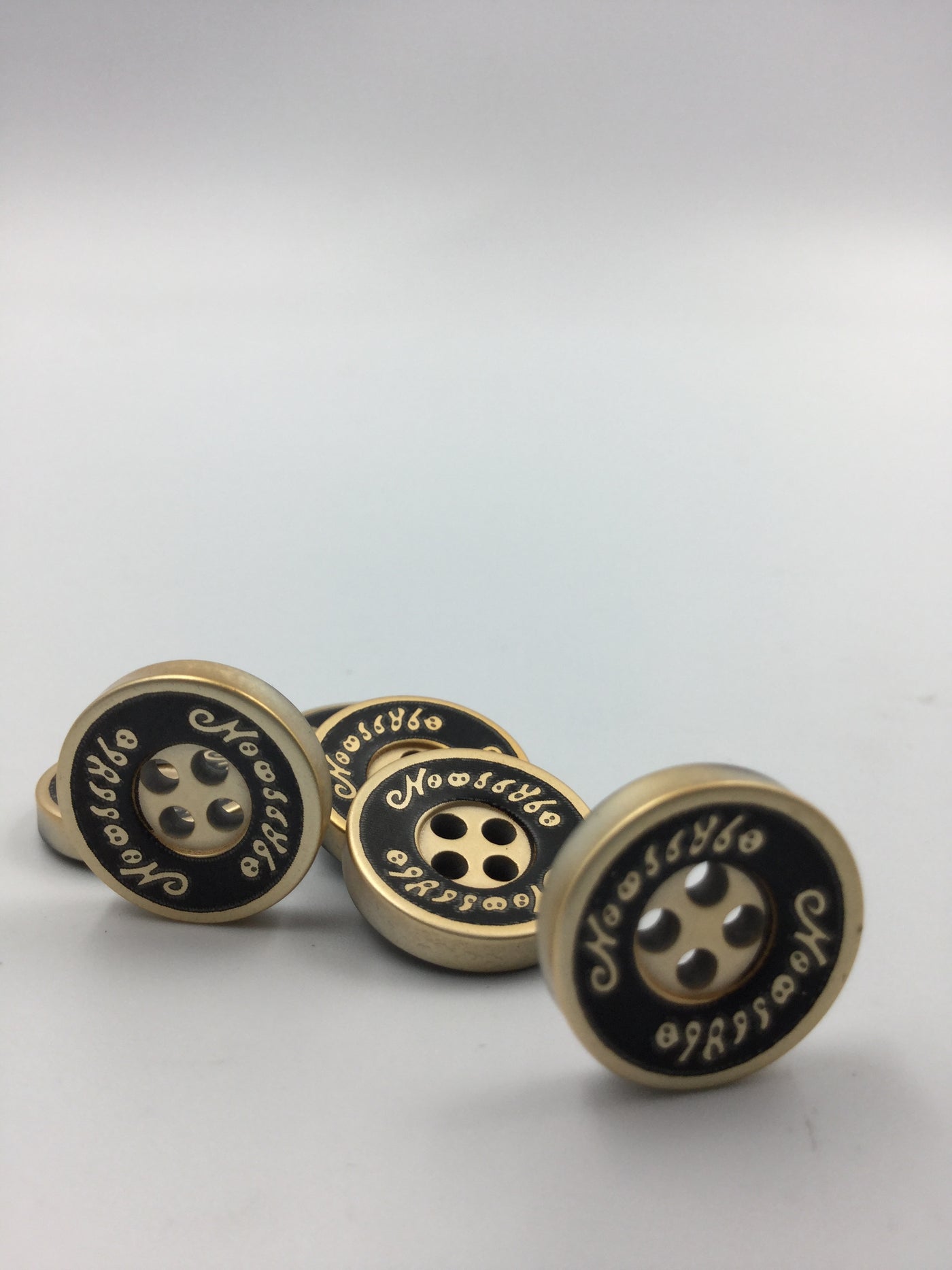 Black and Golden Classic Four Hole Polyester Shining Shirt Buttons