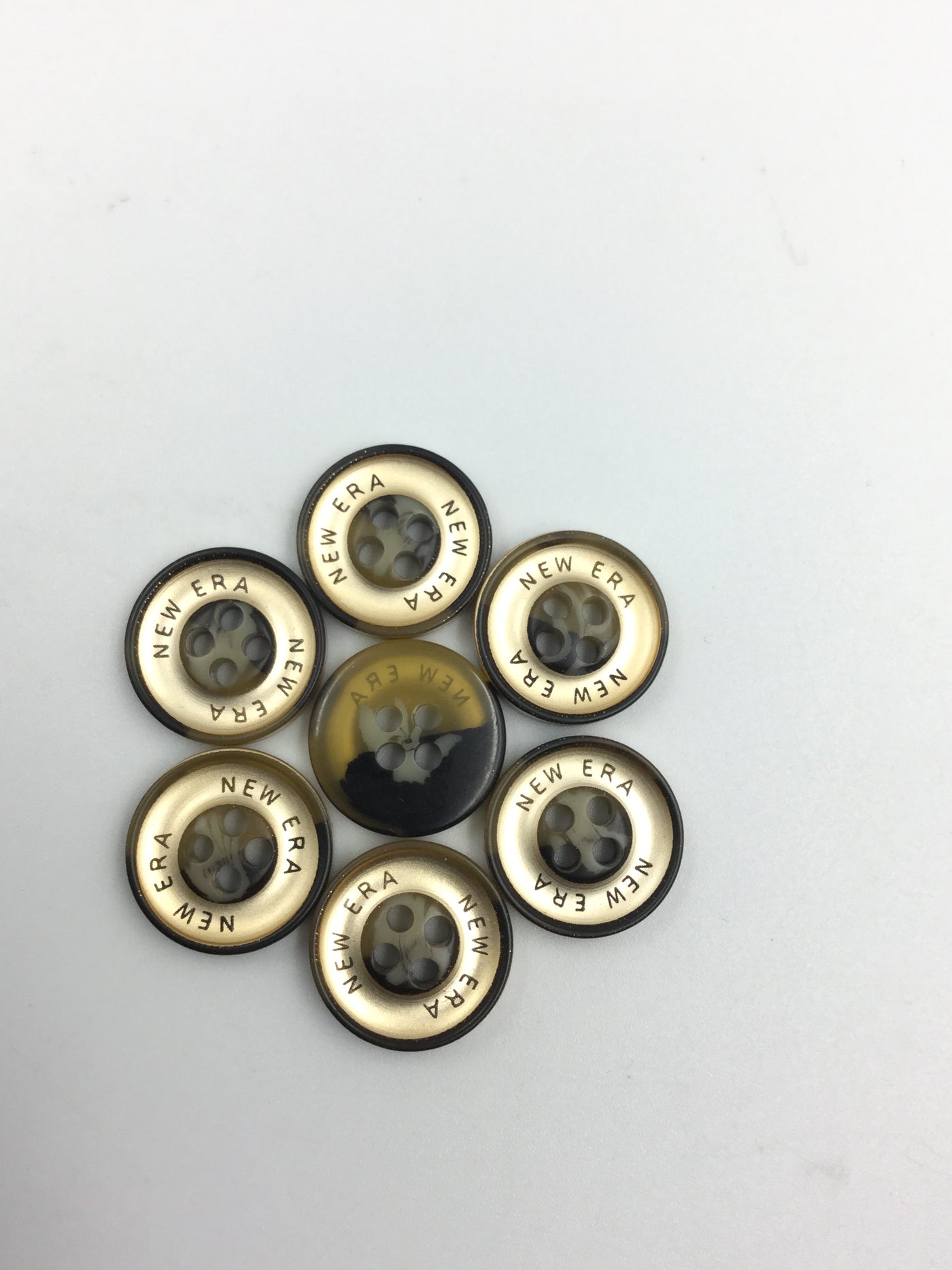 Coffee Brown and Golden Four Hole Polyester Shining Buttons