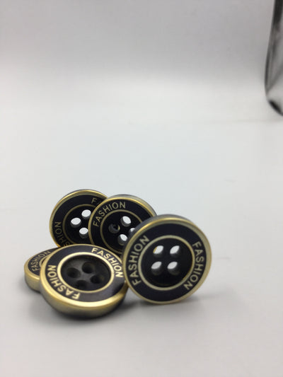 Navy Blue and Golden Four Hole Plastic Buttons