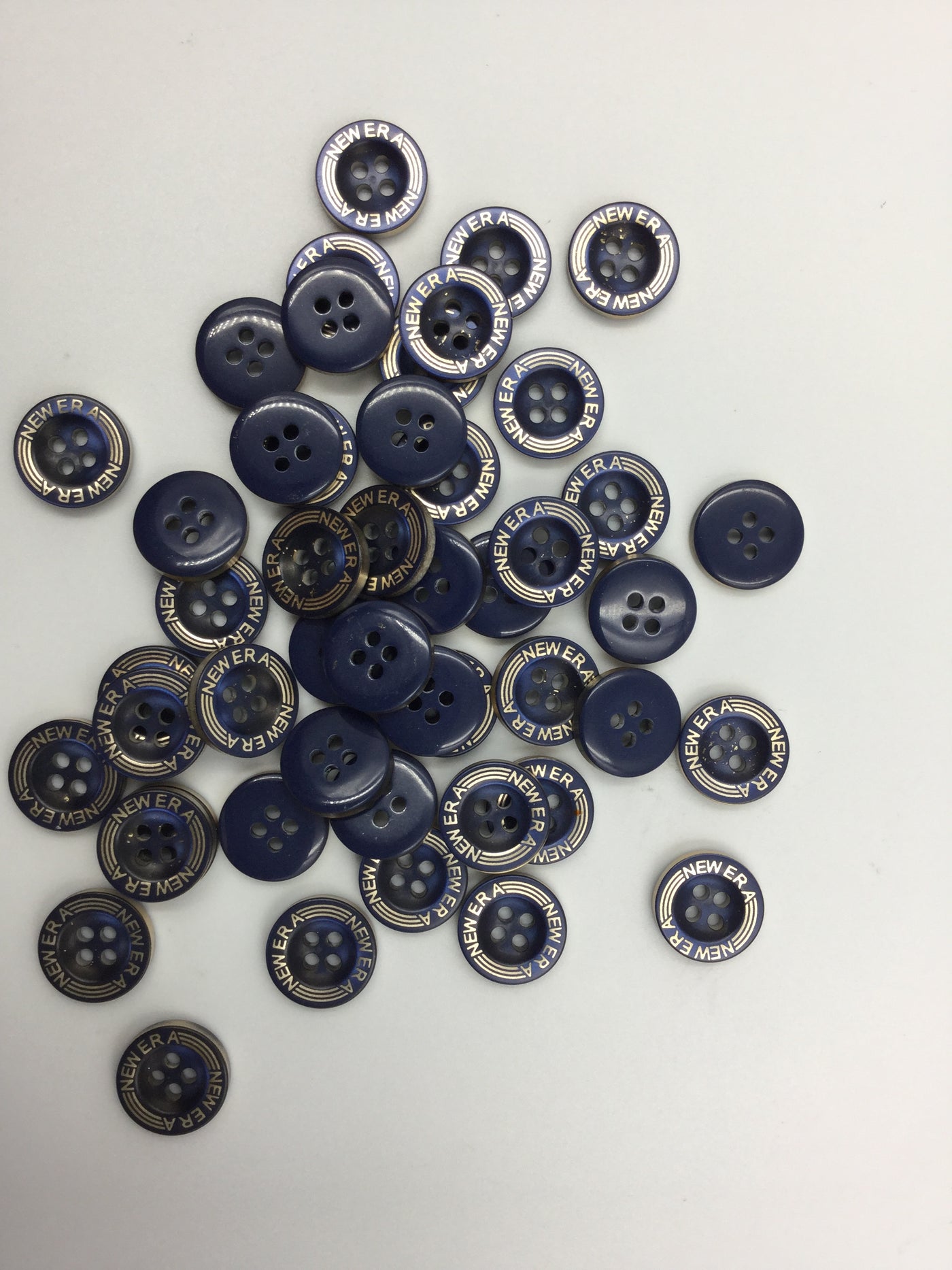 Navy Blue & Golden Round Polyester Button (Wholesale)