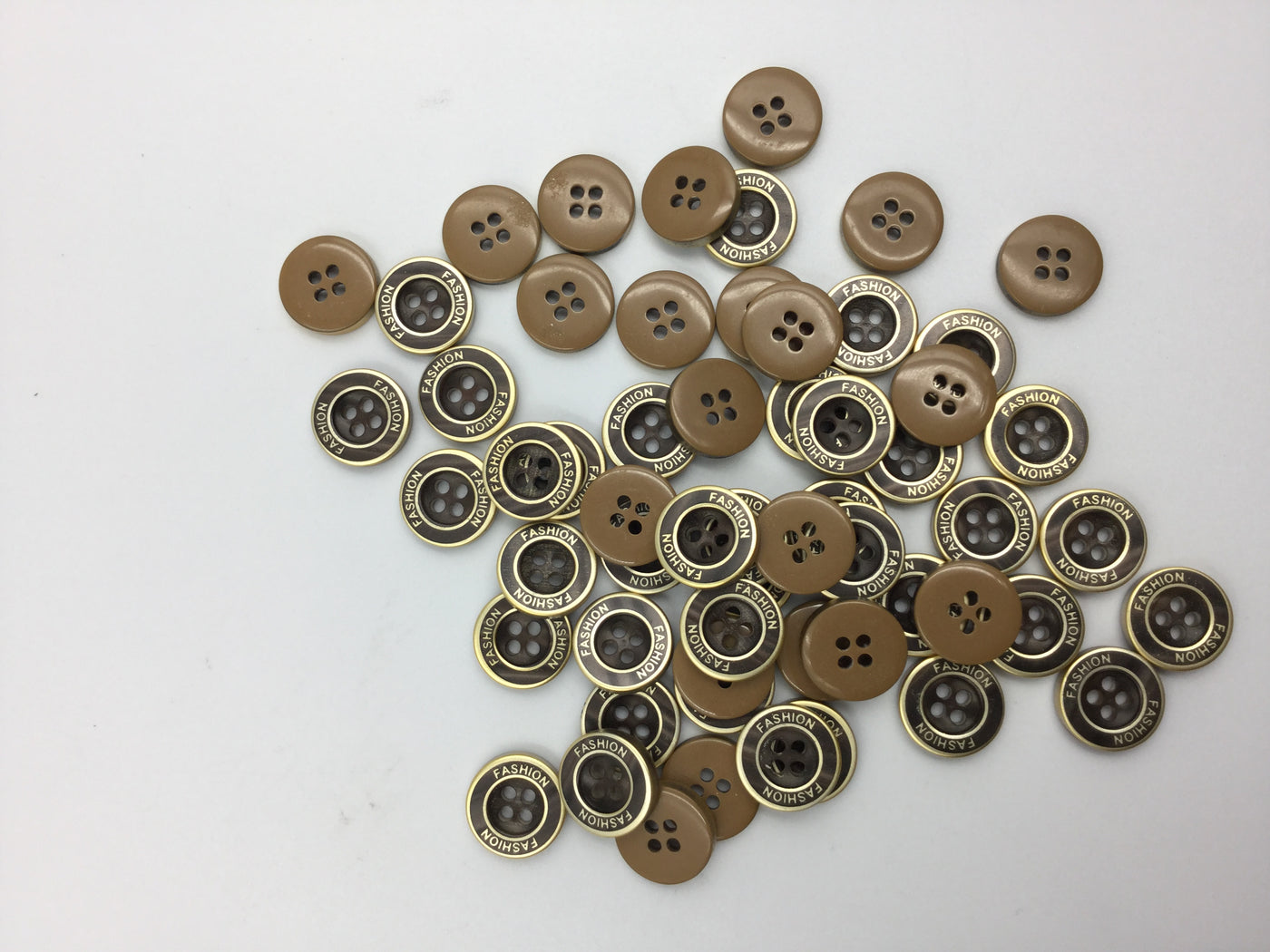 Coffee Brown and Golden 4 Hole Shirt Buttons