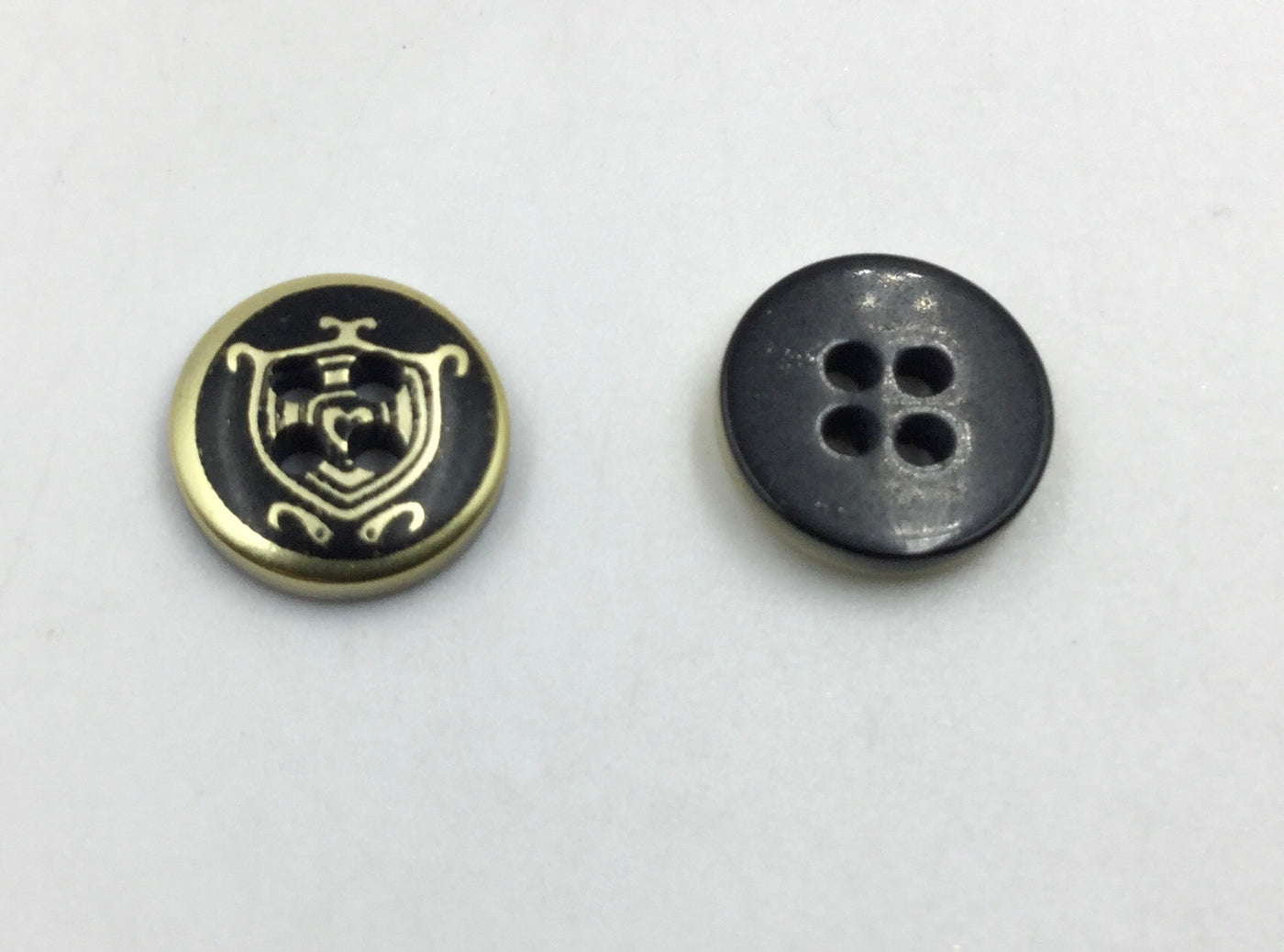 Black & Golden Circular 4 Hole Plastic Buttons