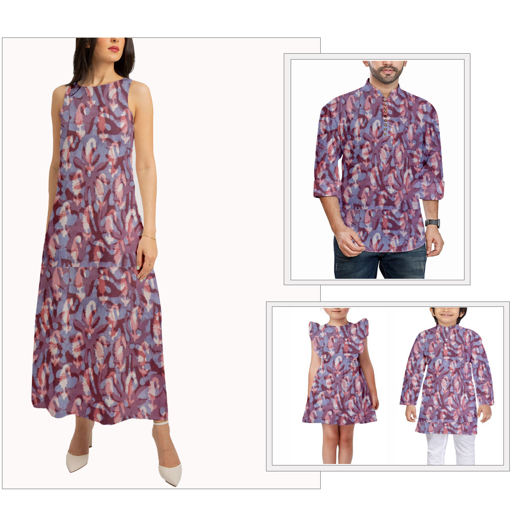 बहुरंगी सार मुद्रित डब्बू प्रिंट सूती कपड़ा