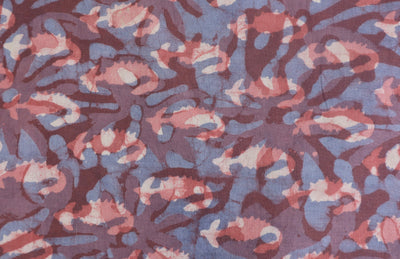 बहुरंगी सार मुद्रित डब्बू प्रिंट सूती कपड़ा