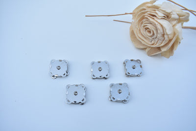 Silver Magnet / Lock Sew Metal Button