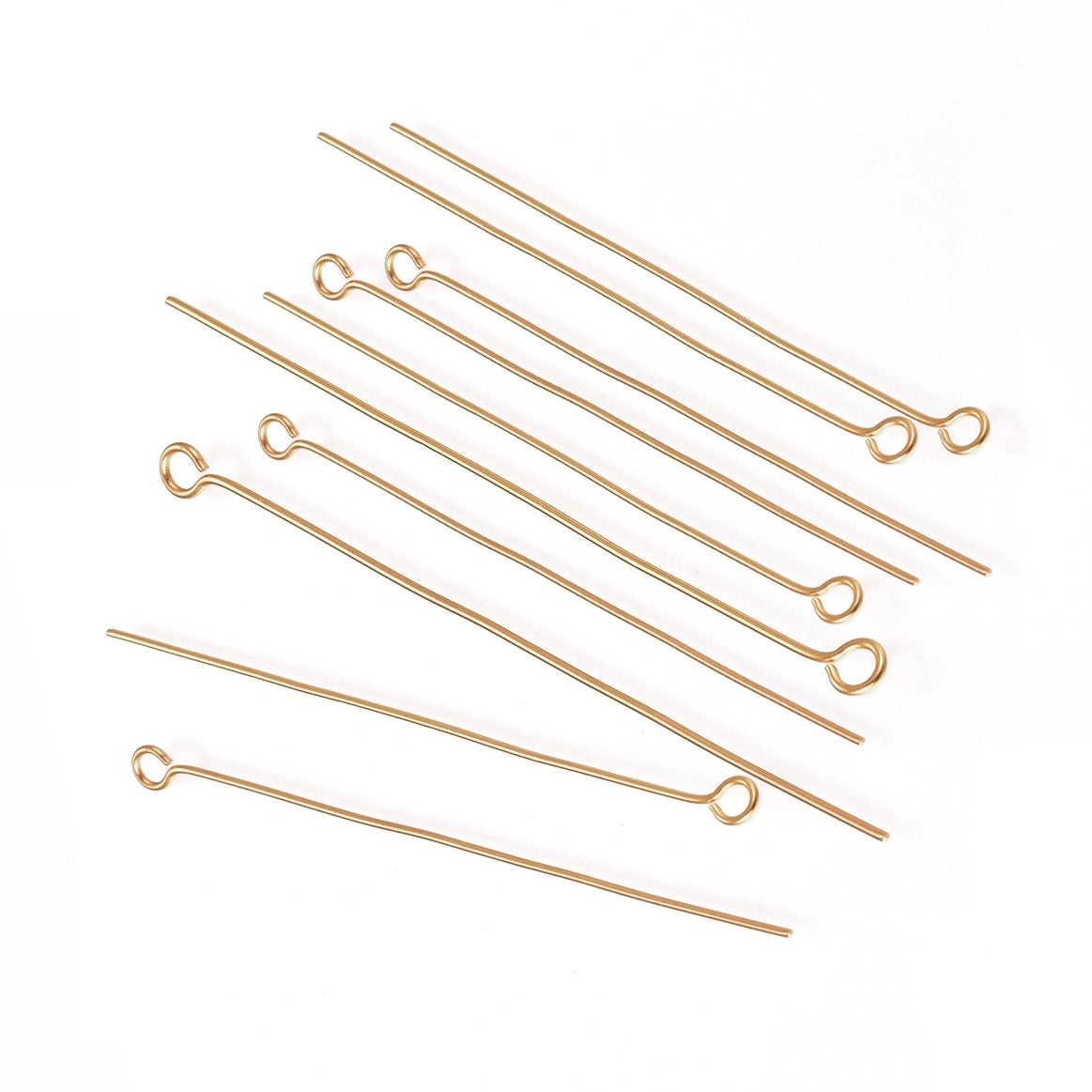 Anti tarnish Gold Plated Solid Stainless Steel Eyepins 5 cm 25 EYE PINS