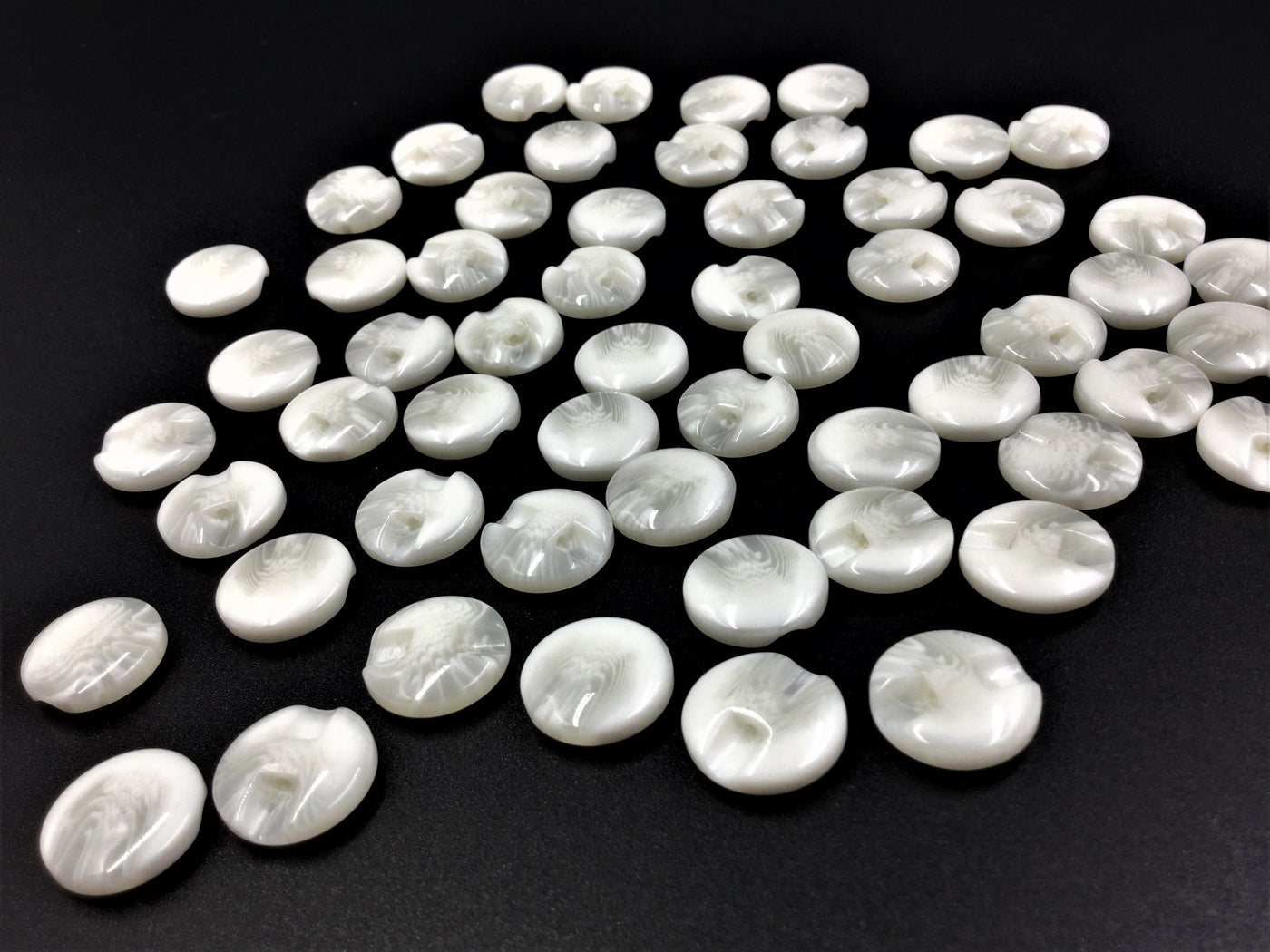 White Transparent Down-Hole Polyester Buttons