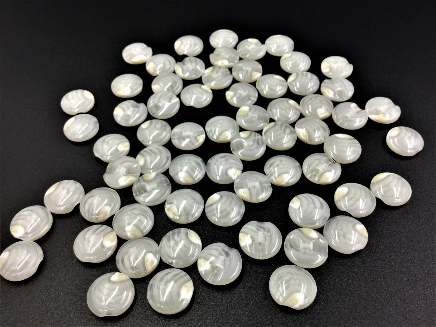 White Transparent Down-Hole Polyester Buttons