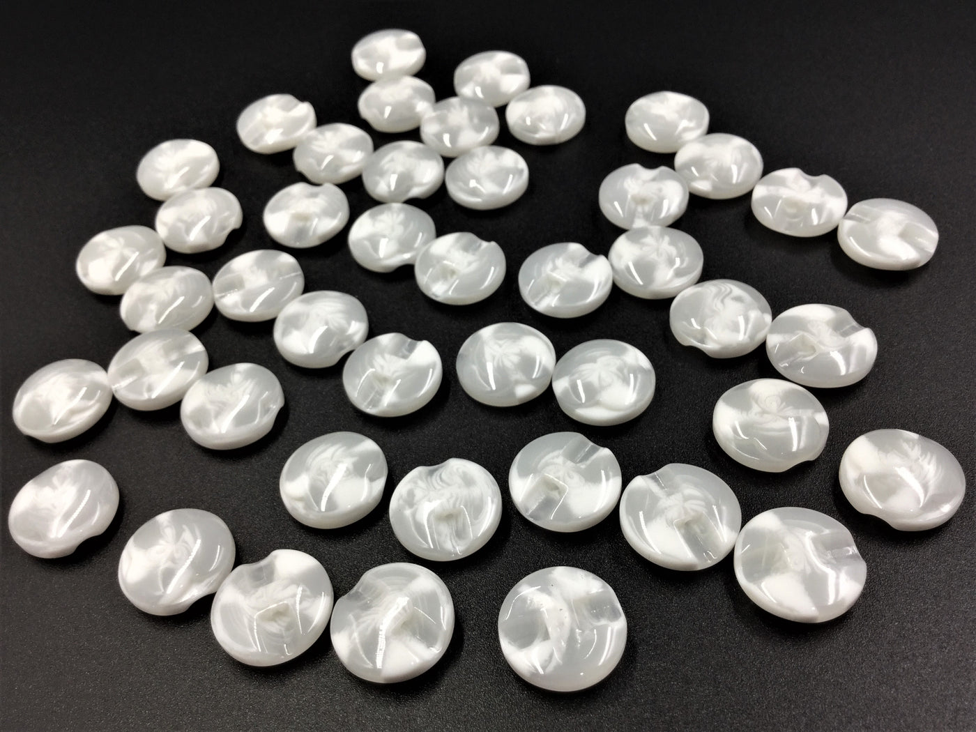 White Transparent Down-Hole Polyester Buttons