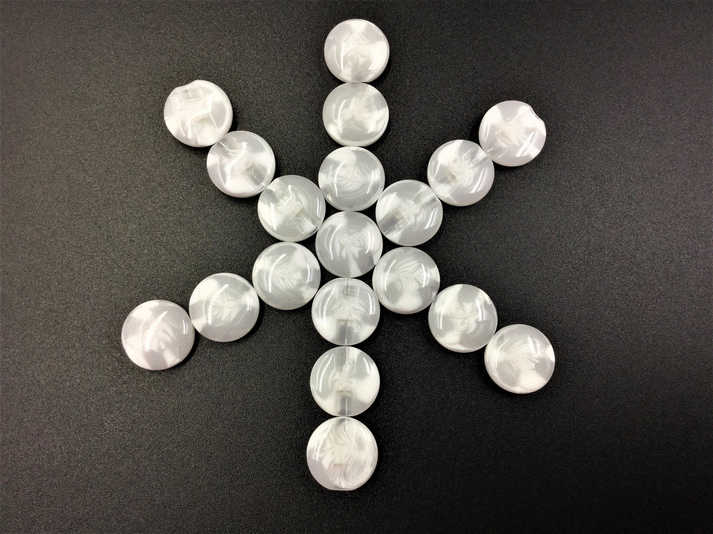 White Transparent Down-Hole Polyester Buttons