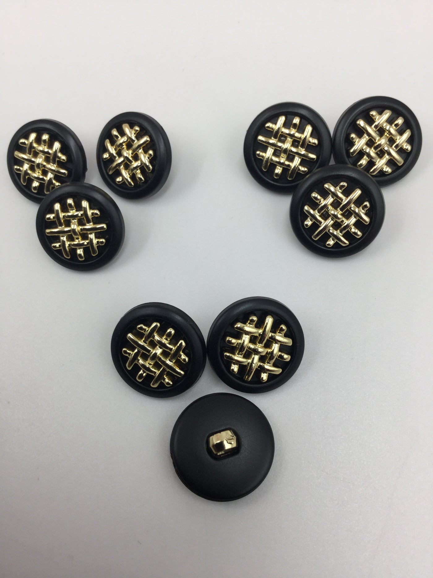 Black & Golden Circular Plastic Buttons