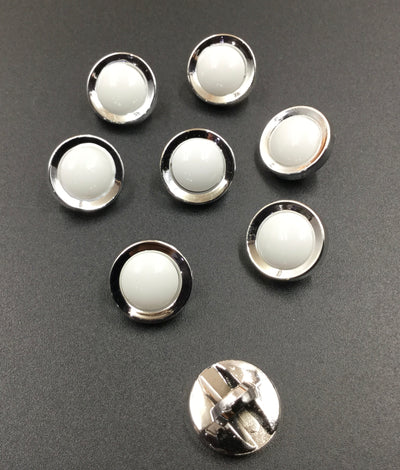 White & Silver Circular Plastic Buttons