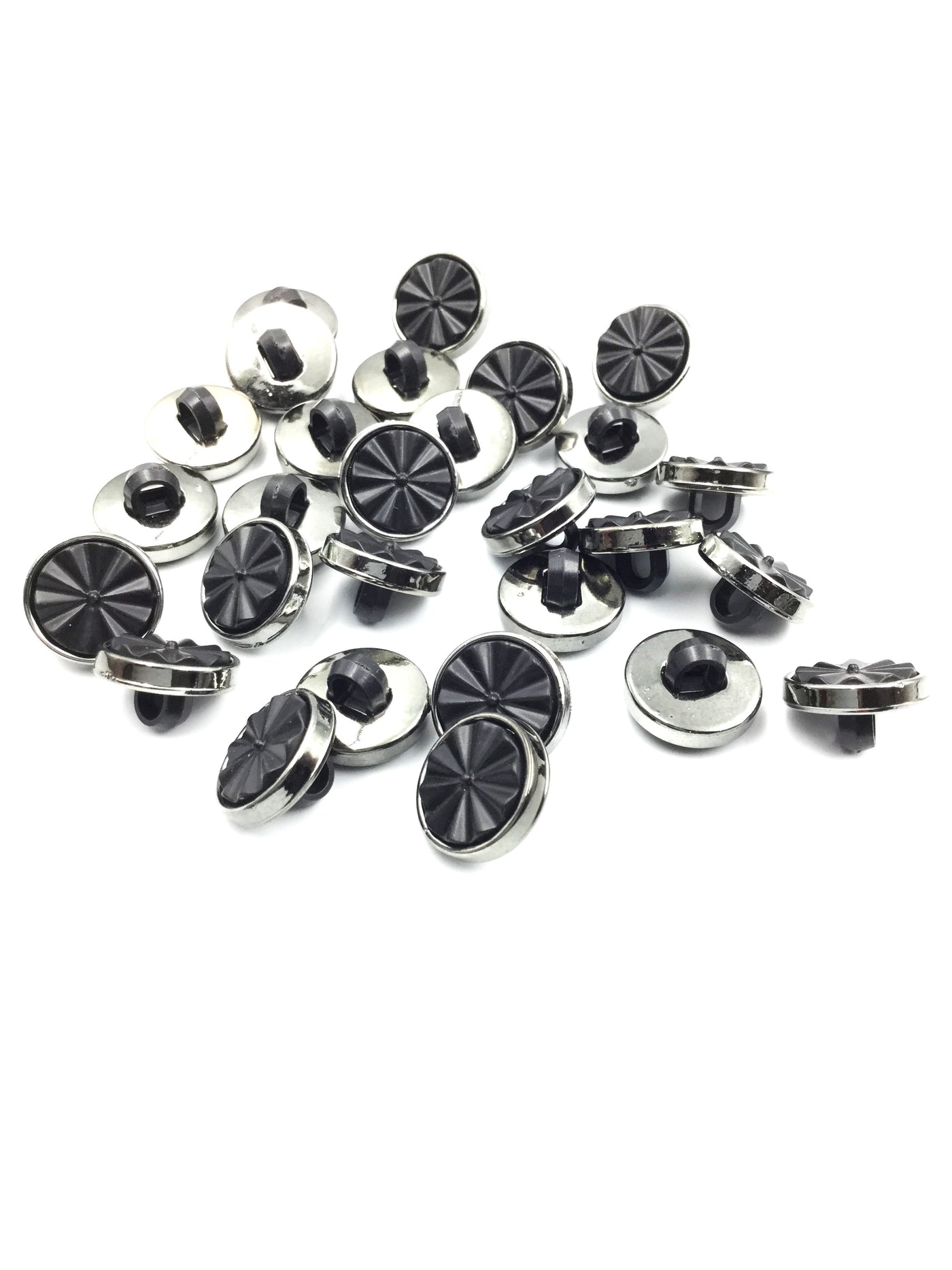 Black Round Shape Down Hole Polyester Buttons (Wholesale)