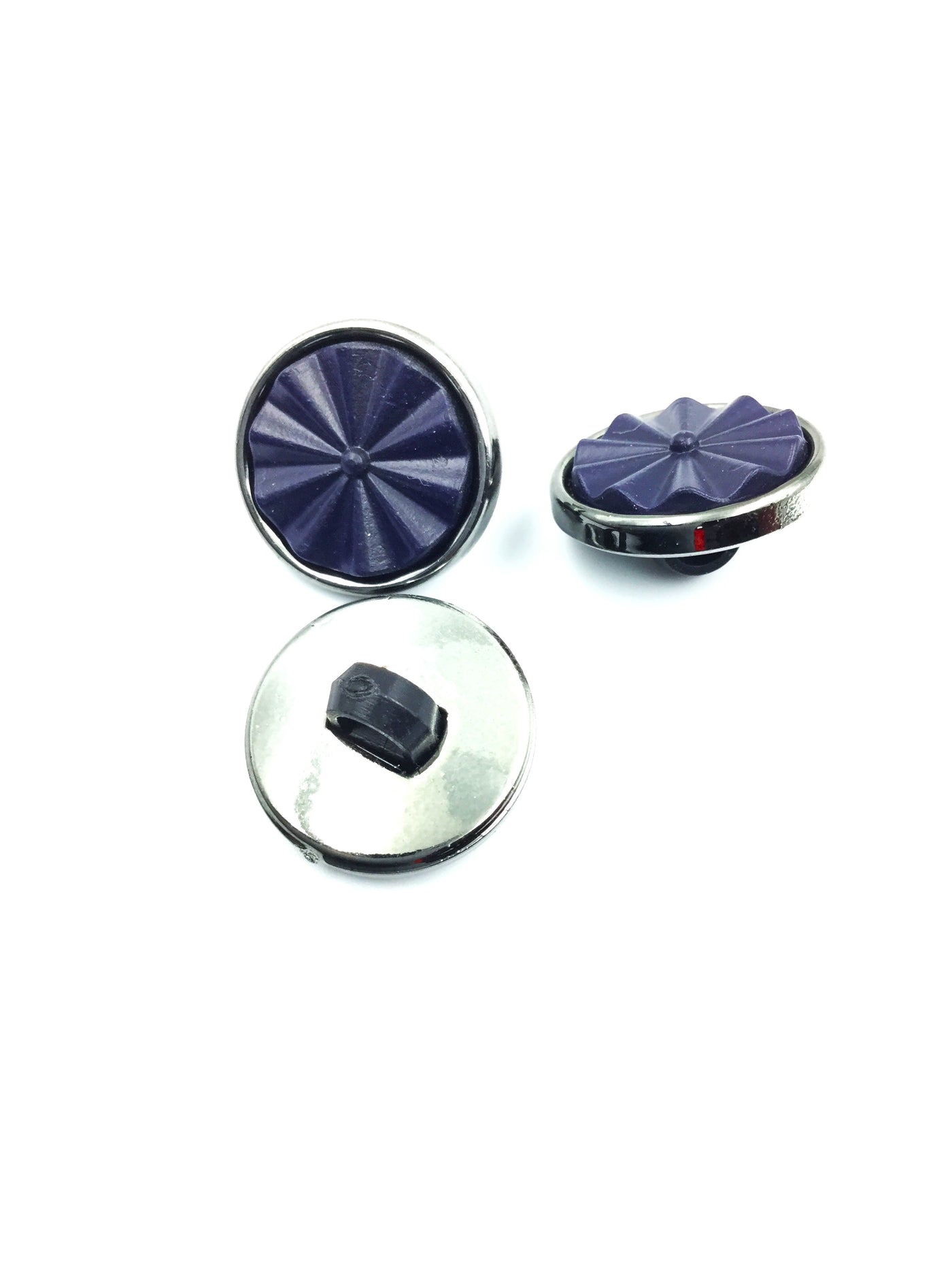 Black & Navy Blue Round Shape Down Hole Polyester Buttons (Wholesale)