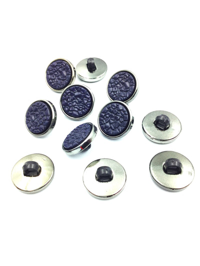 Black & Navy Blue Round Shape Down Hole Polyester Button (Wholesale)