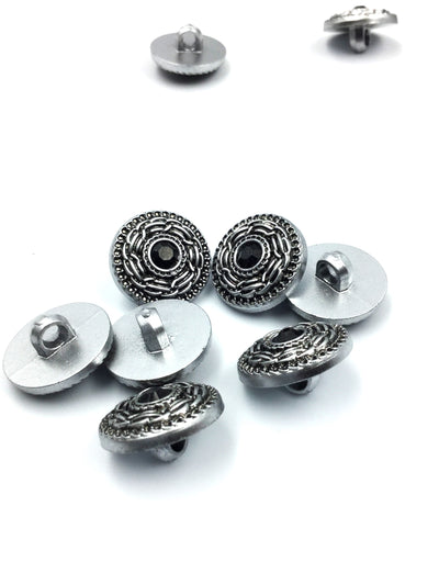 Silver Round Shape Down Hole Polyester Button (Wholesale)