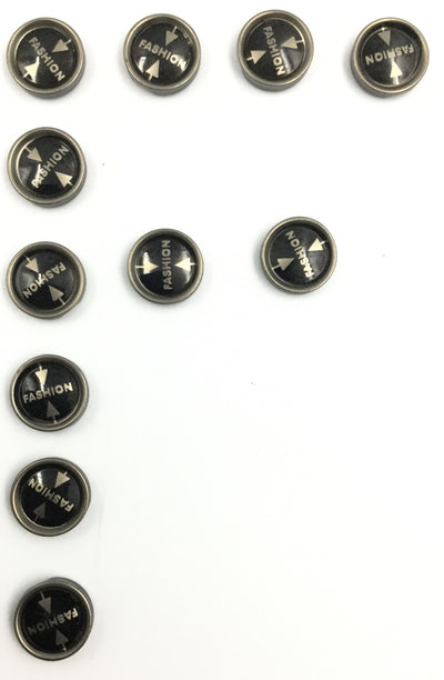 Black & Golden Ciruclar Plastic Button