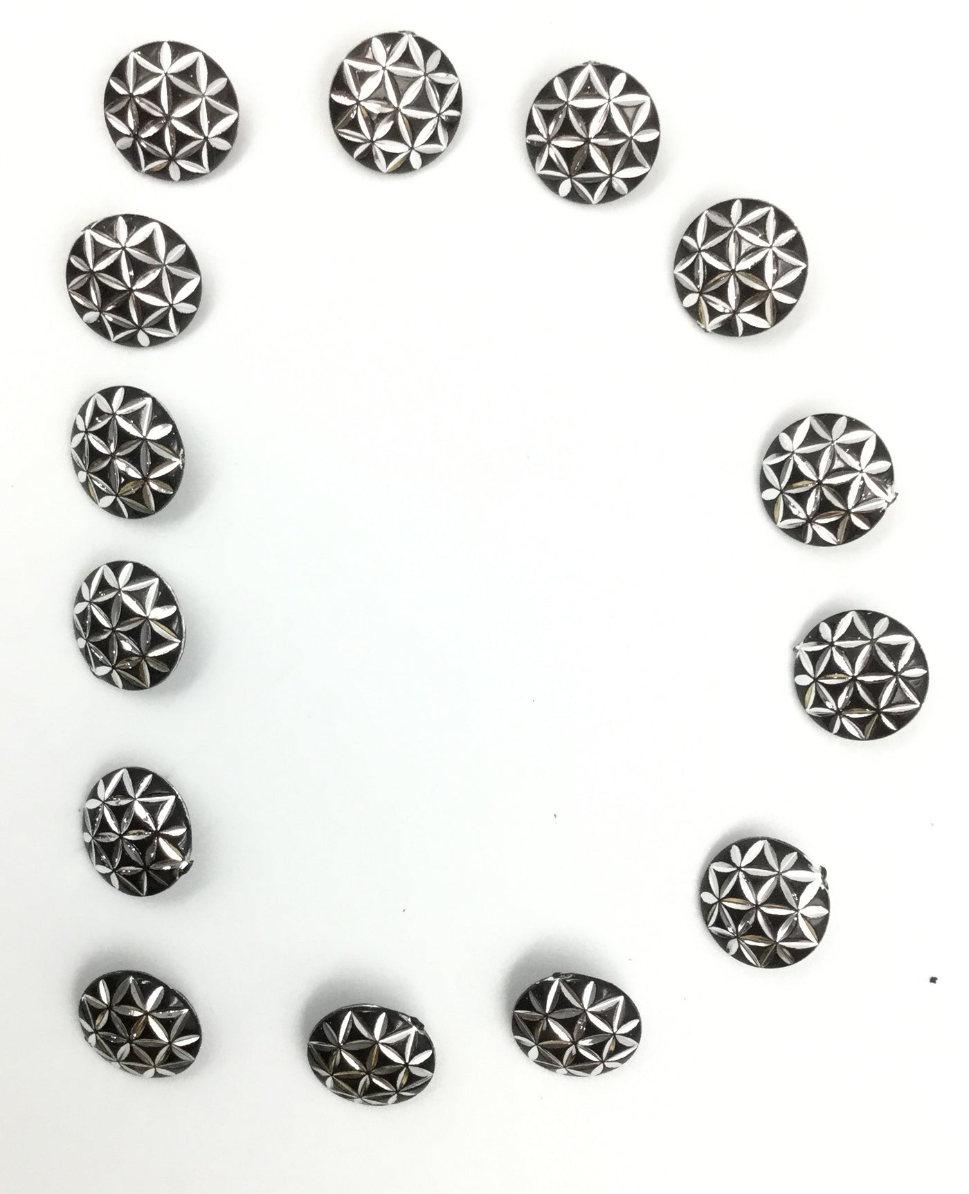 Black & Silver Circular Plastic Button