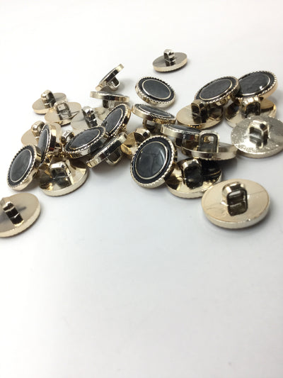 Black & Golden Circular Plastic Buttons