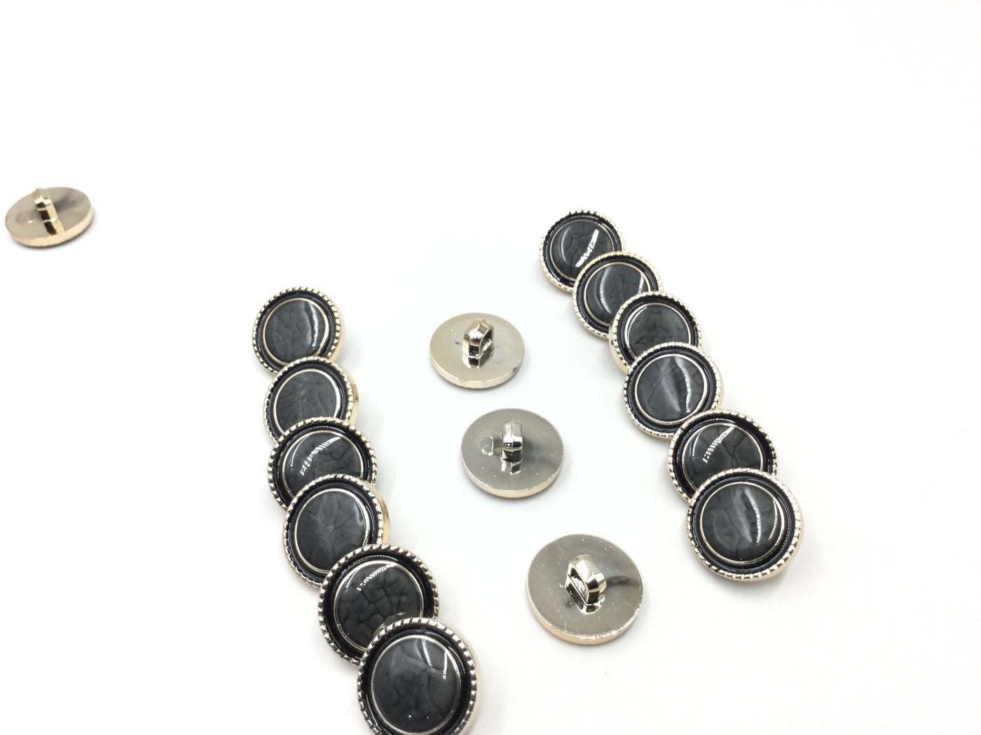 Black & Golden Circular Plastic Buttons