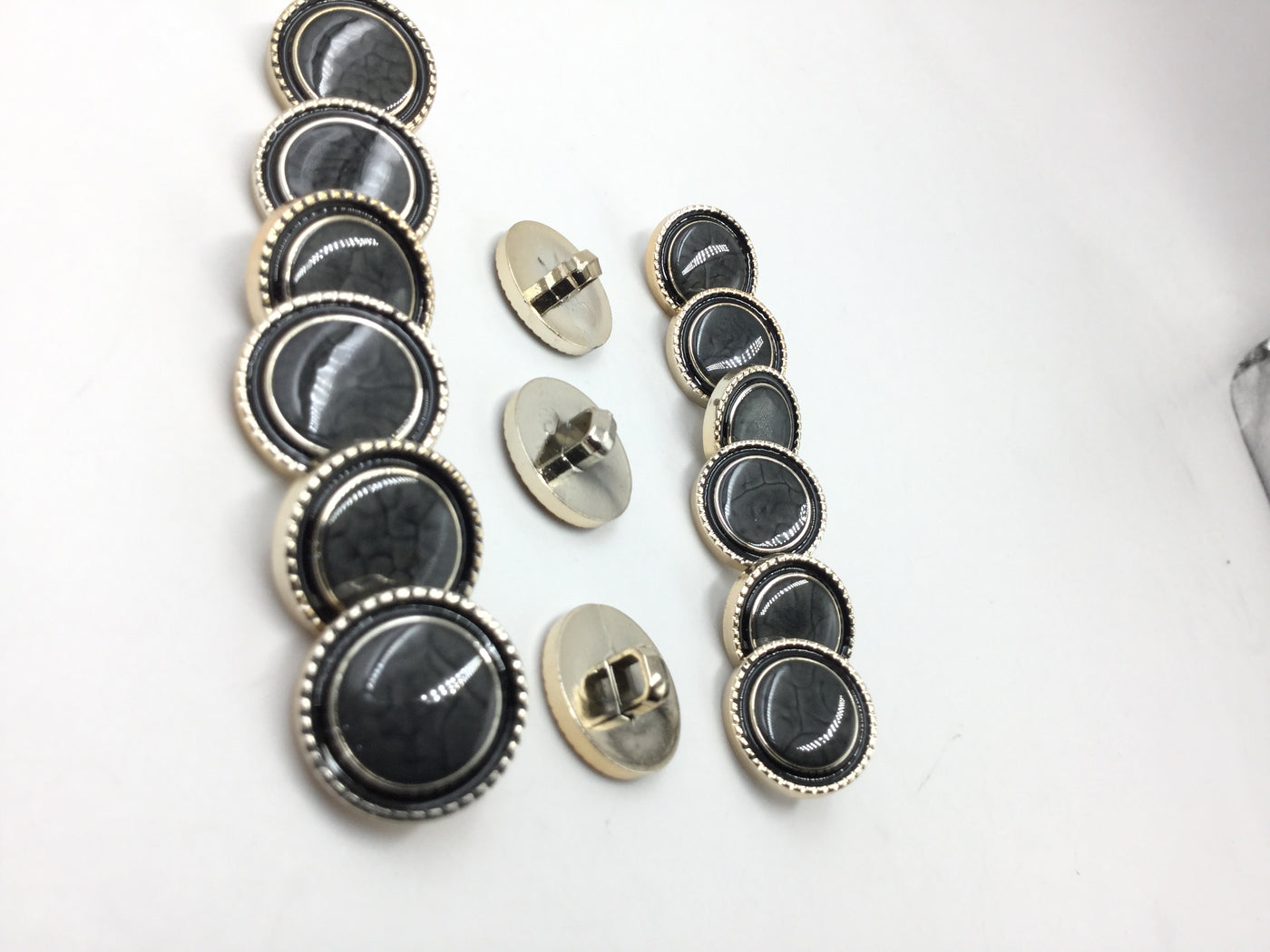 Black & Golden Circular Plastic Buttons