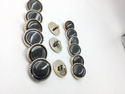 Black & Golden Circular Plastic Buttons