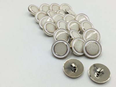 White & Golden Circular Plastic Button