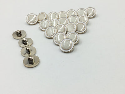 White & Golden Circular Plastic Button