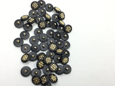 Black & Golden Circular Plastic Buttons